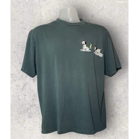Vintage Disney 101 Dalmations Green T-Shirt Embroidered Disney Store Men’s Large - Picture 1 of 6